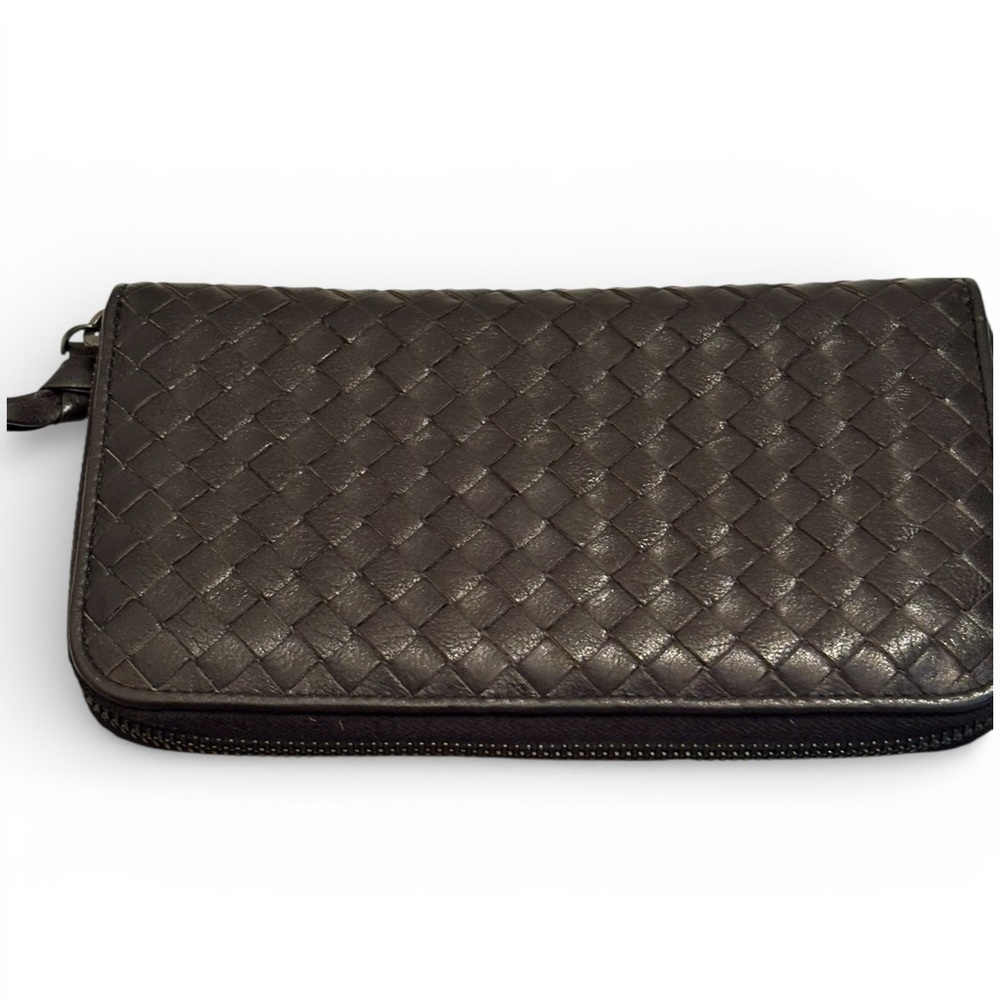Bottega Veneta Interratio zippy Black Woven Leather Wallet box not included - Picture 8 of 15